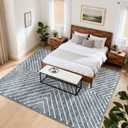 ROYHOME Area Rug 9x12 Living Room Rug Non Slip Modern Bedroom Stain Resistant Dining Room Throw Rug Geometric Area Rug Low Pile Untra Soft Contemporary Accent Carpet for Home Office, Dark Grey