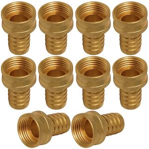 Supply Giant H5K-3456-NL-10 Swivel Garden Hose Adapter, 1/2" HB x 3/4" FH, Brass No Lead 10 Pack