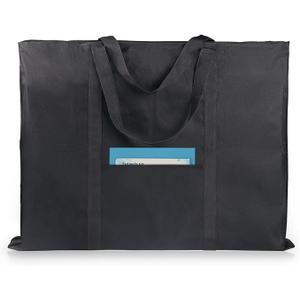 JJRING Dacron Light Weight Art Portfolio Bag, 22'' x 28.5'' for 20'' x 26'' Artworks, Black Carrying Storage Case for Poster, Sketching, and Drawing