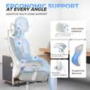 Ergonomic Office Chair with Footrest - Adjustable Lumbar Support & Headrest, 90-160 Reclining Mesh Back Computer Chair - Home Office/Gaming, 350lbs Capacity