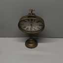 NIKKY HOME Antique Mantel Clock, Gold Retro Desk Clock Silent-Non-Ticking Battery Operated Decorative Desk Table Clock for Home, Office, Living Room, Bed Room (Bronze)