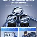 JUESHITUO for iPhone 17 Pro Max Case with Full Camera Lens Protector(Compatible with MagSafe)(Military Grade Drop Protection) 1X Screen Protector, Case for iPhone 17 Pro Max, Blue