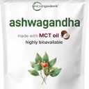 Micro Ingredients Ashwagandha Supplements | 300 Coconut MCT Oil Softgels with Black Pepper for Better Absorption | Potent Root Extract | Non-GMO