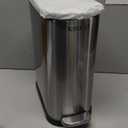 KSSKSS 2.6 Gallon Slim Bathroom Trash Can with Soft Close Lid, 10L Stainless Steel Garbage Can with Removable Liner Bucket, for Narrow Spaces,Bathroom, Bedroom (Silver)