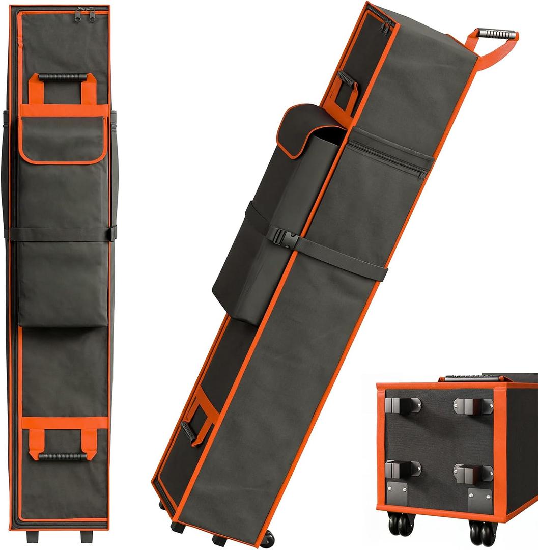 10x10x48 inch Tent Bag Replacement Part,Designed for 10x10 pop-up Tents,Comes with Handles and Rollers for Easy Carrying.Made of 800D Waterproof Oxford Fabric,Durable and Waterproof. (Orange)