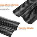 uxcell 2Pcs Perforated French Bread Baking Pan, 15" x 6.3" Toast Molds Tray, 2 Wave Loaves Baking Tray for Baking Loaf Bread (Black)