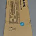 Wireless Keyboard and Mouse Combo, MARVO 2.4G Ergonomic Wireless Computer Keyboard with Phone Tablet Holder, Silent Mouse with 6 Button, Compatible with MacBook, Windows (Black)