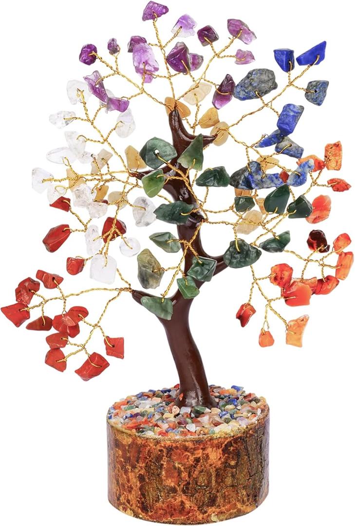 Seven Tree Of Life Crystal Tree, Crystals And Healing Stones, Birthday Gifts For Women, Healing Crystals And Stones Feng Shui Decor, Crystal Decor For Home Office, House Warming Gifts New Home