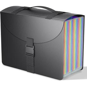 TOPCJ File Organizers with Handle,25 Pockets Accordion File Organizer,Portable Expanding File Folder for Receipt,Bill, A4/Letter Size Paper,Documents,a-z Tabs Included in Filing Folder Frosted