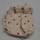 Bluboon Makeup Bag Zipper Pouch Travel Toiletry Bag Portable Cosmetic Bag Organizer for Women and Girls(Strawberry Corduroy Beige)