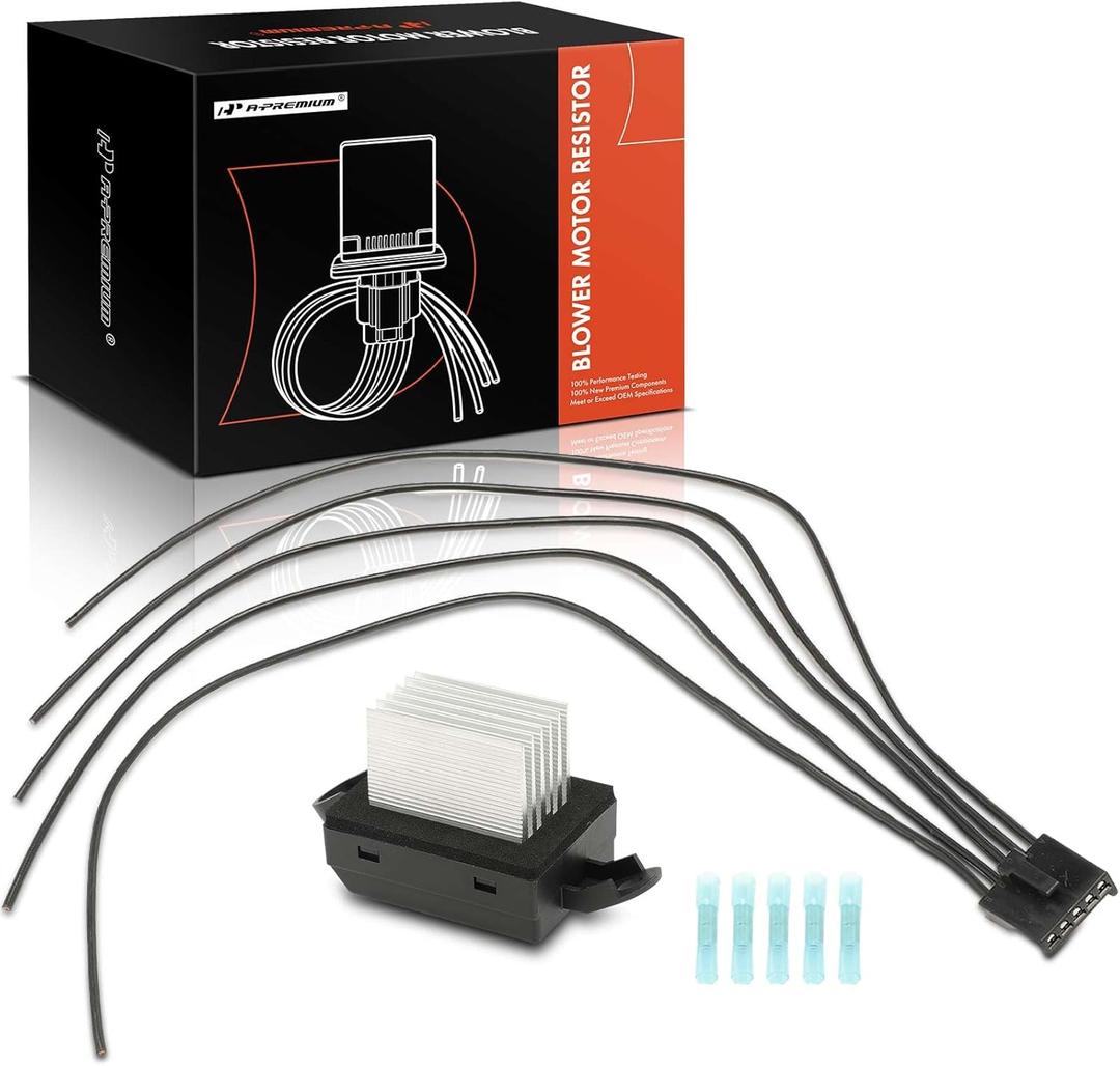 A-Premium HVAC Blower Motor Resistor with Wire Harness Kit Compatible with Chevrolet, Pontiac & Saturn Vehicles - Malibu 2004-2012, G6 2005-2010, Aura 2007-2009