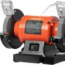 VEVOR Bench Grinder, 6-in Single Speed, 3450RPM High-Speed Table Grinders with 450W 3.8A 3/5Hp Induction Motor, 36/60-Grit Grinding Wheel & Adjustable Eye Shield for Fast Sharpening Grinding