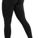 AUROLA Influence Workout Leggings for Women, Seamless Compression Tummy Control Leggings Mid Rise Yoga Pants, Black, Small