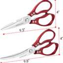 Heavy duty kitchen scissors 2-pack,High Stainless Steel sharp blade,Dishwasher safe meat scissors Cooking shear for Chicken Fish Meat Color RED