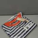 Dokotoo Oversized T Shirts for Women Crewneck Short Sleeve Casual Summer Tops Lightweight Loose High Low Blouse, White Stripes Color, M Size