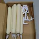 Homemory 6 Pcs Window Candles with Sensor Dusk to Dawn, Ivory Striped Candlesticks with Suction Cups, Roman Column Christmas Window Candle Battery Operated, Flameless Led Taper Candles for Windows