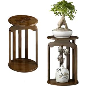 Plant Stand, Display Stand For Plant, Antique and Crafts, Indoor/Outdoor Wood Plant Holder, Flower Pot Stand, Sturdy Planter Stand, Display Stand (45CM/18-INCH)