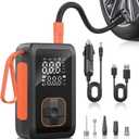Tire Inflator Portable Air Compressor, 180PSI & 15000mAh Cordless Air Pump for Car Tires with Pressure Gauge, 3X Faster Tire Pump with Cigarette Lighter Plug for Car, Motorcycle, Bicycle, Ball(Black)