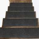 Indoor and Outdoor Carpet Stair Treads - 32" x 8" Non-Slip Stair Treads Carpet for Wooden Steps - Rubber Stair Tread Mats - Stair Rugs Anti Slip for Kids Elders and Dogs  Black Set of 14