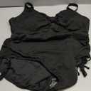 Sexybody Women' s Plus Size Bikini High Waisted One Piece Swimsuits Ribbed Tummy Control Cutout Bathing Suits Ruched V Neck (3X-Large, 138 Black)