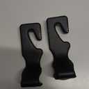 Headrest Hooks for Car, Back Seat Organizer Black Leather Hanger Holder Hook, for Hanging Purses and Bags and Coats, Pack of 2