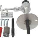 QCAA Solid Brass Door Stop, 4" Height, Satin Chrome, 1 Pack