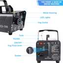 Upgraded Fog Machine, Mini Smoke Machine 2000CFM Fog Output 8 LED 13-colors Lights with Wireless Remote Support Timing, 500W Auto Spray Fogger for Christmas Halloween Party DJ Show Wedding Indoor Use