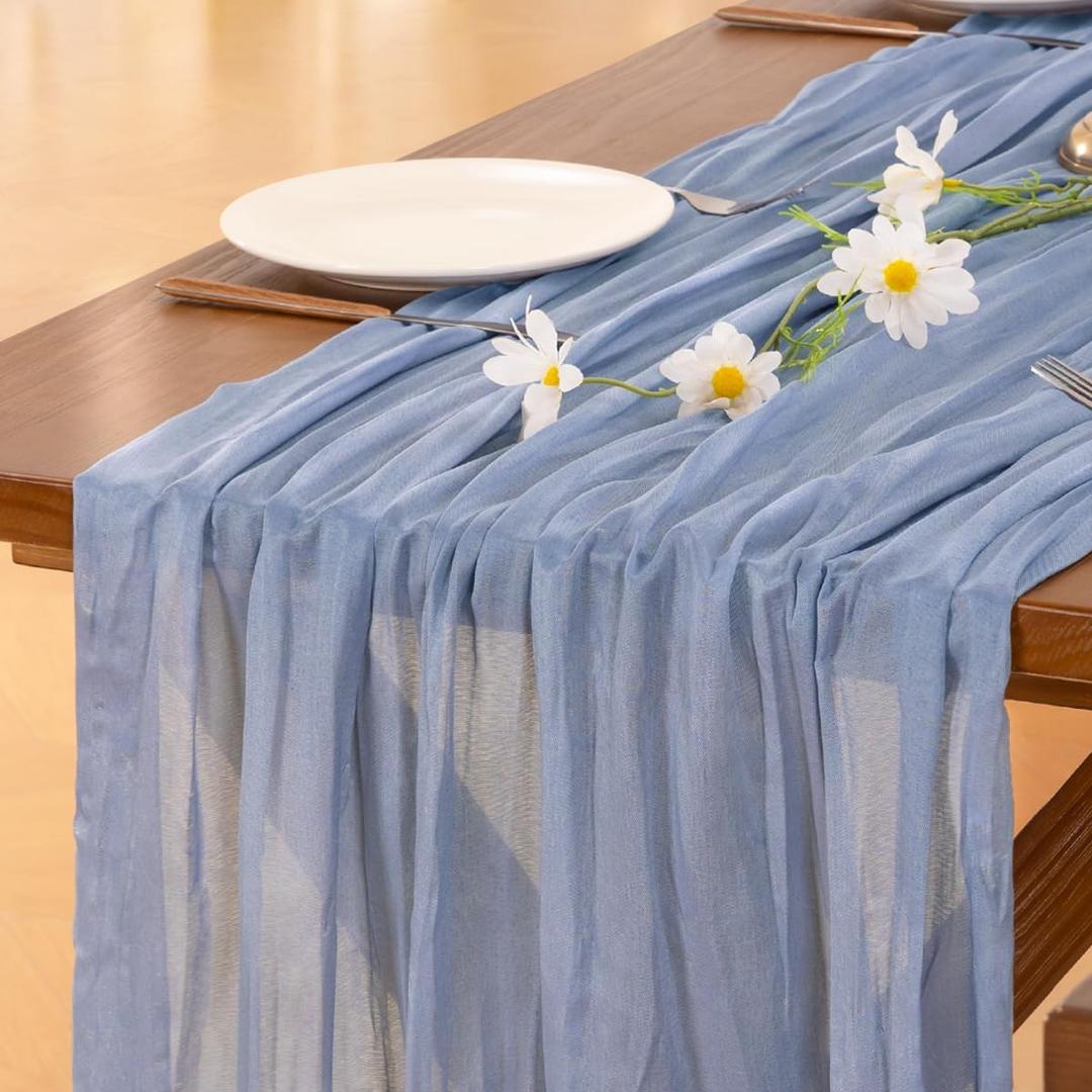 Cheesecloth Table Runner Fall Boho Wedding Birthday Party Home Decor
Dusty Blue 6pcs Rustic Gauze 10FT Cheese Cloth Sheer Farmhouse Dining Runner for Baby Shower Bridal Holiday Decorations