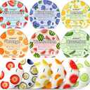 KONEUK 18 Pack Colorful Fruit Face Masks Skincare for Women, Bulk Sheet Hydrating Facial Mask for All Skin Types, Collagen Face Mask for Skin Care, Teacher Gifts, Mothers Day Gifts, Spa Party Gifts