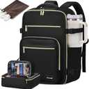 LOVEVOOK Travel Backpack For Women,40L Carry On Backpack Flight Approved,TSA Personal Item Travel Bag Fits 17 Inch Laptop,Business Weekender Overnight Daypack with Toiletry Bag and Cube,Black