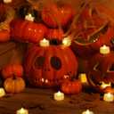 Homemory 24-Pack Flameless LED Tea Lights Candles Battery Operated, 200+Hour Fake Electric Candles TeaLights for Votive, Halloween, Ofrenda, Diya, Wedding Centerpiece Table Decor, Funeral, Christmas (Warm White Light, White Base)