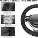 Car Steering Wheel Cover, Elastic Stretch Leather Wheel Protector with Anti-Slip Grip, Breathable Protective Cover for 14 1/2 to 15 Inch Steering Wheels, Car Accessories (Black)