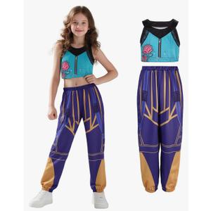 Pop Hunters Singers Demon Costume Outfits Halloween Cosplay Dress 3Pcs Weapon Accessories, 120