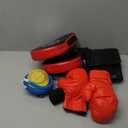 7 Pcs Kids Punching Bag Set Include Boxing Gloves, Inflatable Punching Bag, Hand Wraps, Hand Pads, Air Pump, Kids Boxing Training Set for Karate Kickboxing Taekwondo (Red)