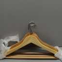 HOUSE DAY Wooden Hangers 30 Pack, Solid Wood Clothes Hangers with Non Slip Pant Bar, Heavy Duty Wooden Coat Hanger for Closet, Smooth Finish Wood Hangers for Shirts, Suits Jackets, Dress, Natural