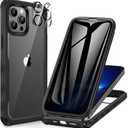 CENHUFO Privacy for iPhone 13 Pro Case, Full Body Phone Case with Built-in 9H Tempered Glass Privacy Screen Protector and Camera Lens Protector, Anti Peep Shockproof Bumper Clear Cover - Black