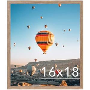 JCJMY Rustic Brown 16x18 Picture Frame for Poster Photo, Horizontal and Vertical Formats, Wall Hanging, 16 x 18 Wall Gallery Frame
