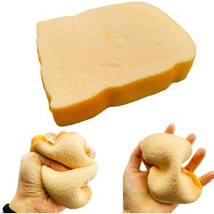 Toast Sliced Bread Stress Toy, Bread Shape Squishes, Sensory Fidget Toy, Stress Relief for Kids & Adults, Tricky Funny Squeeze, Gift for Easter, Christmas and Birthday