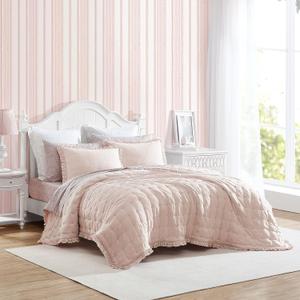 Laura Ashley- Queen Quilt Set, Reversible Bedding Set Including Sham(s), Lightweight for Year Round Use, Coquette Room Decor (Hailee Pink, Full/Queen)