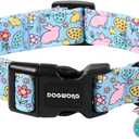 DOGWONG Easter Dog Collar-Cute Blue Easter Bunny Dog Collar, Easter Egg &Rabbit Pet Collars Puppy Collar Gifts with Quick Release Buckle for Girl&Boy Dogs,L