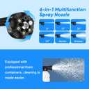 Portable Cordless Washer, Cordless Car Washer with 2 Batteries, 6 in 1 Nozzle, 5 Meter Hose, for Cleaning, Car Washing, Floor Washing