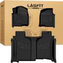 LASFIT Floor Mats 2019-2026 for Chevy Silverado/GMC Sierra 1500, 2020-2026 2500HD 3500HD, Double Cab/Bucket Seat Only, Fit Without Rear Underseat Storage Box, All Weather TPE Custom Fit Floor Liners
