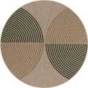 Lahome Enfys Modern Rainbow Round Rug, 6ft Easy Jute Circle Patio Rug Washable Indoor Outdoor Rugs for Living Room, Farmhouse Natural Round Area Rug Contemporary Carpet for Entryway Backyard