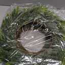 Christmas Placemats Set of 6 Round Greenery Place Mats Xmas Circular Artificial Wreath Dining Table Decor Winter Fake Plants Branches Mats for Kitchen Accessories (Norfolk)