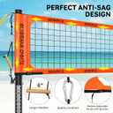 Professional Volleyball Net Set for Outdoor Fun with Adjustable Aluminum Poles, Upgraded Anti-sag Net, PU Volleyball, Boundary Line, Large Carry Bag