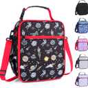 Kids Insulated Lunch Box Bag, Thermal Picnic Cool Bags with Adjustable Strap for Adults Children Women Men Boys Girls School Work (Planet01)