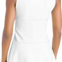 Women's Sexy Boat Neck Mini Dresses Sleeveless Ruffle Hem Party Short Dress (White, L)