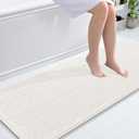 OLANLY Bathroom Rugs 59x24, Extra Soft Absorbent Chenille Bath Rugs, Rubber Backing Quick Dry, Machine Washable Bath Mats for Bathroom Floor, Tub and Shower, Home Decor Accessories, Ivory