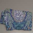 DriftAway Christopher Peacock Floral Pattern Thermal Insulated Blackout Window Curtain Valance Rod Pocket 2 Layers 52 Inch by 18 Inch Plus 2 Inch Header Teal