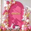 Hot Pink Arch Cover, 6FT Spandex Fitted Wedding Arch Stand Covers Round Top Chiara Backdrop Cover for Birthday Party Ceremony Banquet Decoration